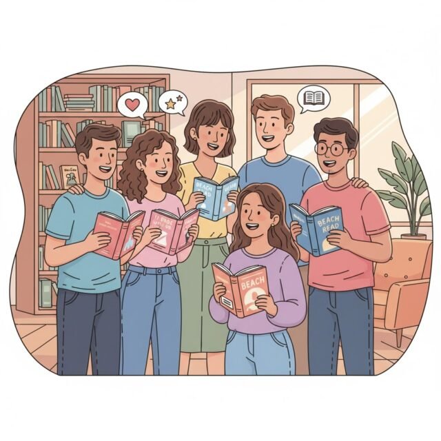Pilha de livros de romance mais vendidos em 2026 em livraria colorida